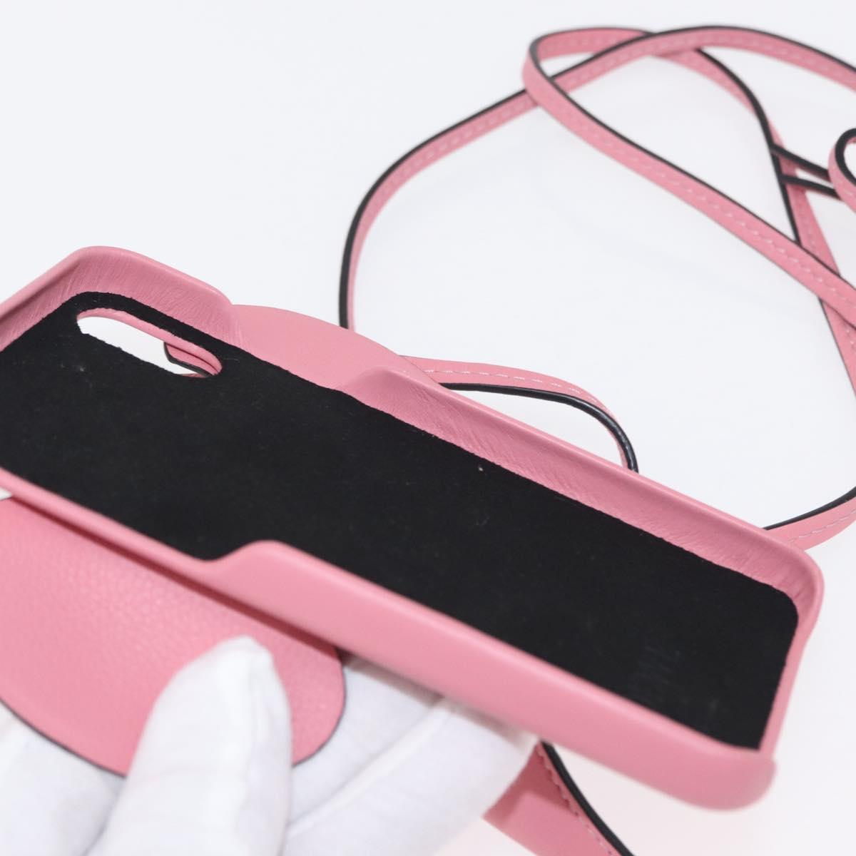 LOEWE iPhone Case Leather Pink Auth bs31447