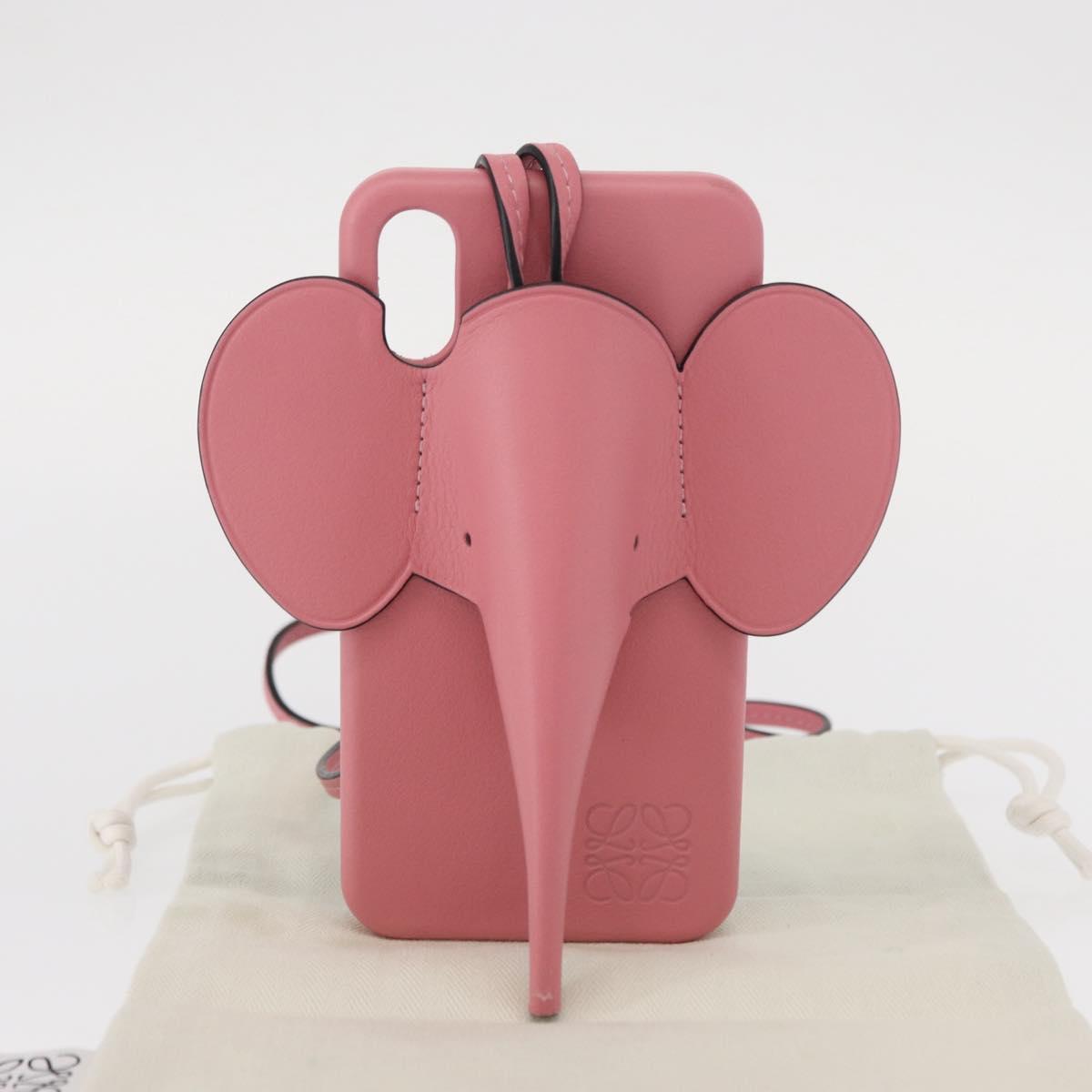 LOEWE iPhone Case Leather Pink Auth bs31447