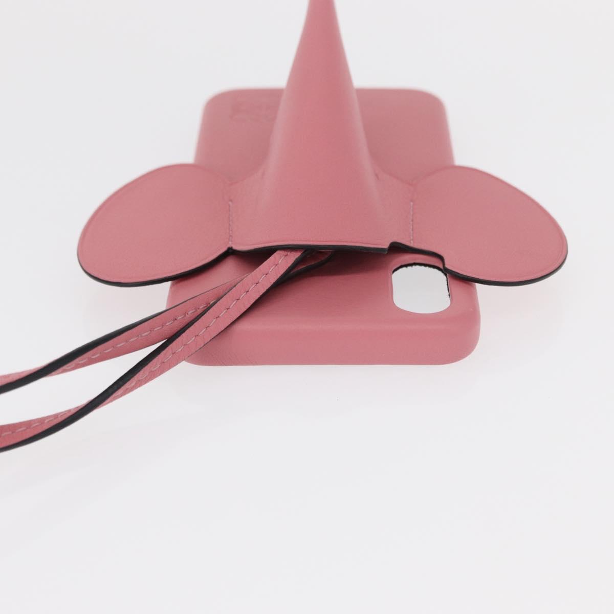 LOEWE iPhone Case Leather Pink Auth bs31447