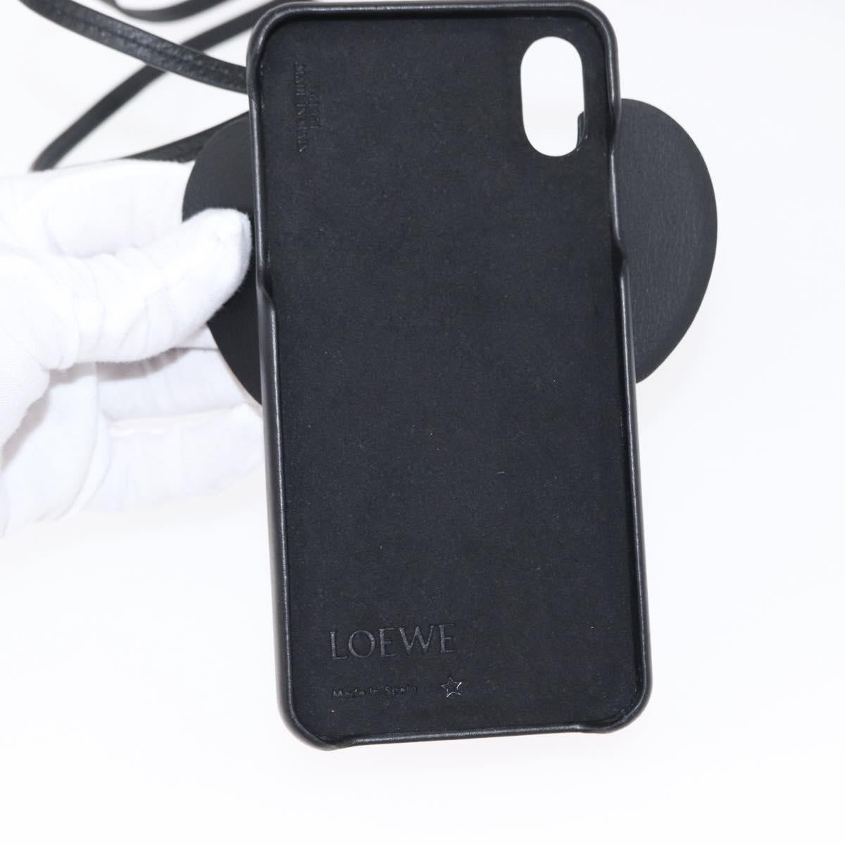 LOEWE iPhone Case Leather Black Auth bs31448
