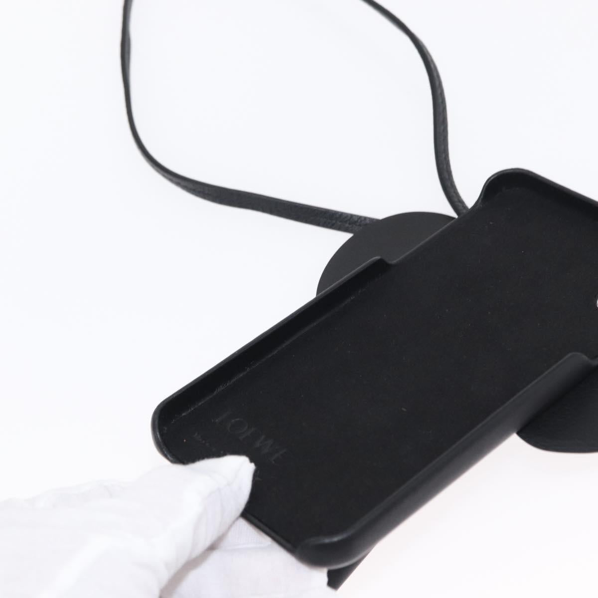 LOEWE iPhone Case Leather Black Auth bs31448