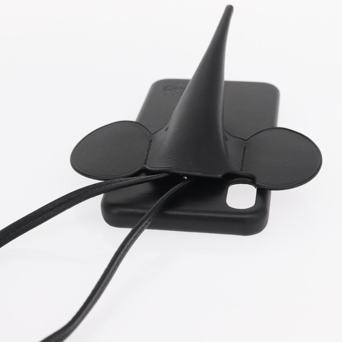 LOEWE iPhone Case Leather Black Auth bs31448