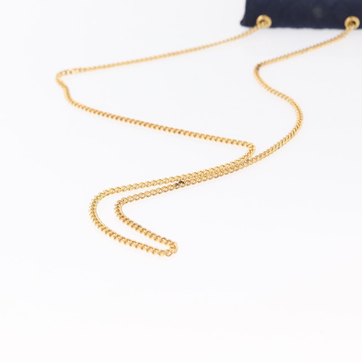 CHANEL Mini Matelasse Chain Pouch Cotton Navy Gold CC Auth bs31449