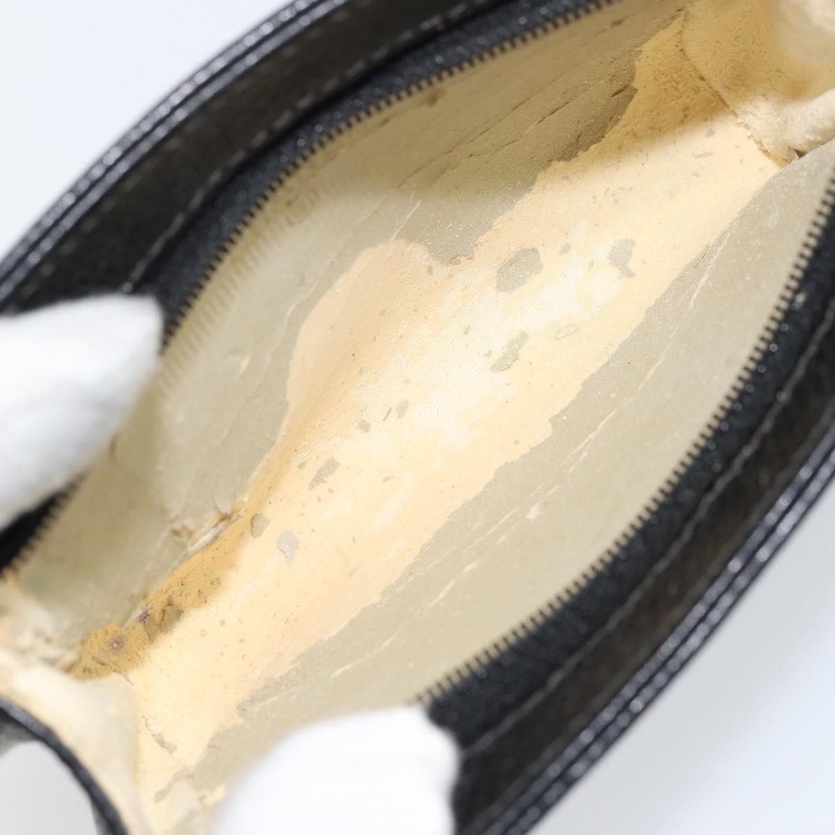 CHANEL Pouch Caviar Skin Black Gold CC Auth bs31451