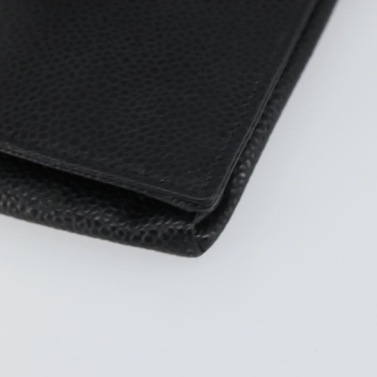 CHANEL Cigarette Case Caviar Skin Black CC Auth bs31453