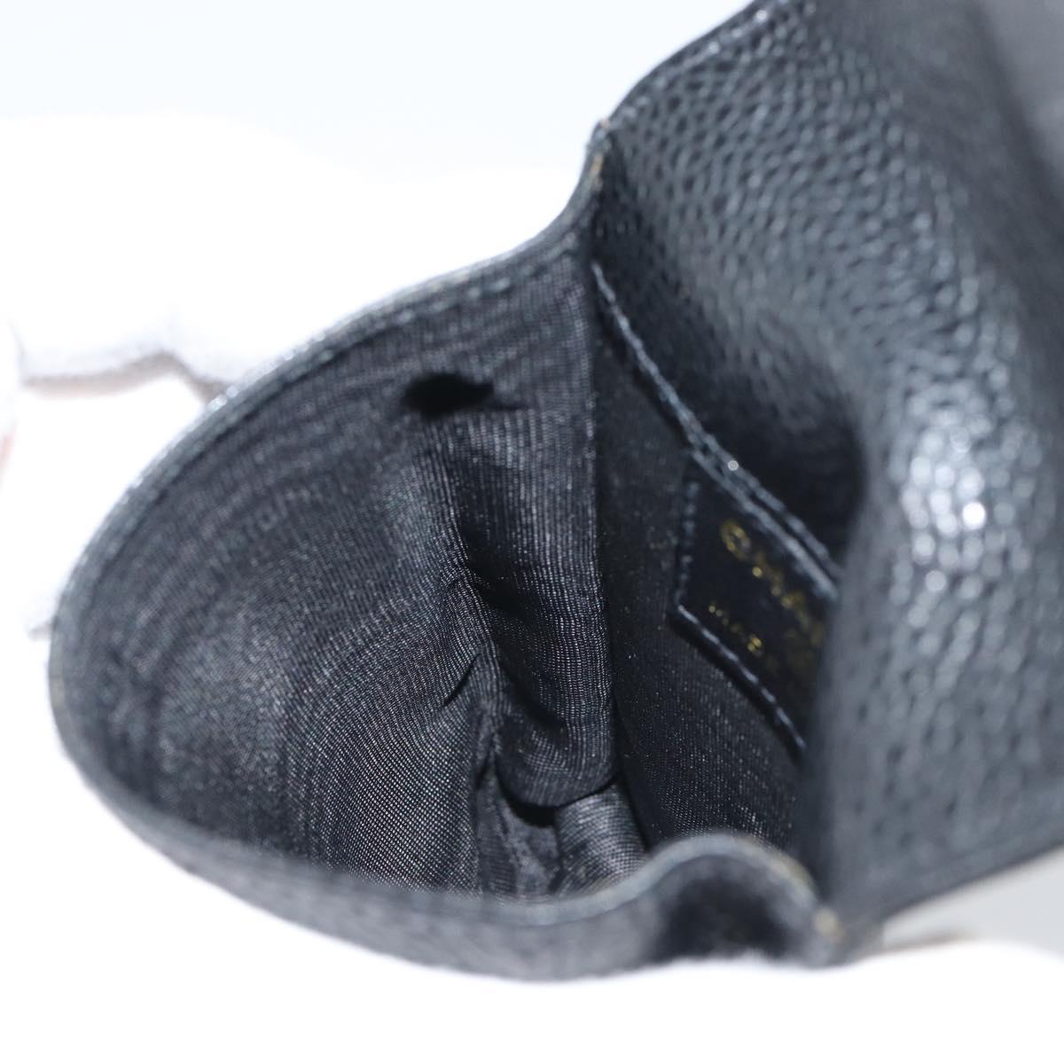 CHANEL Cigarette Case Caviar Skin Black CC Auth bs31453