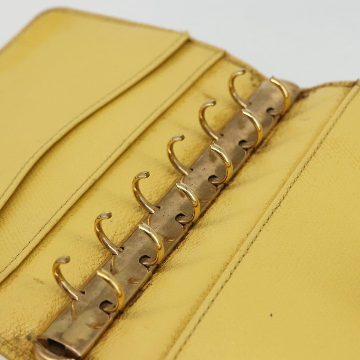 CHANEL Agenda Day Planner Cover Caviar Skin Yellow Gold CC Auth bs31454