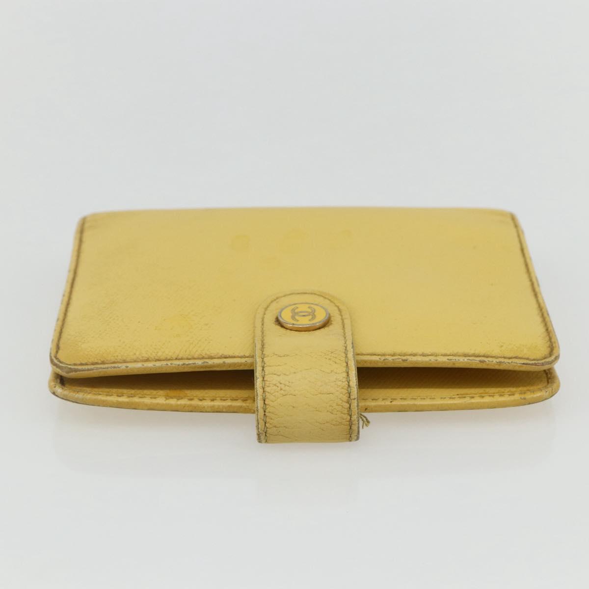 CHANEL Agenda Day Planner Cover Caviar Skin Yellow Gold CC Auth bs31454