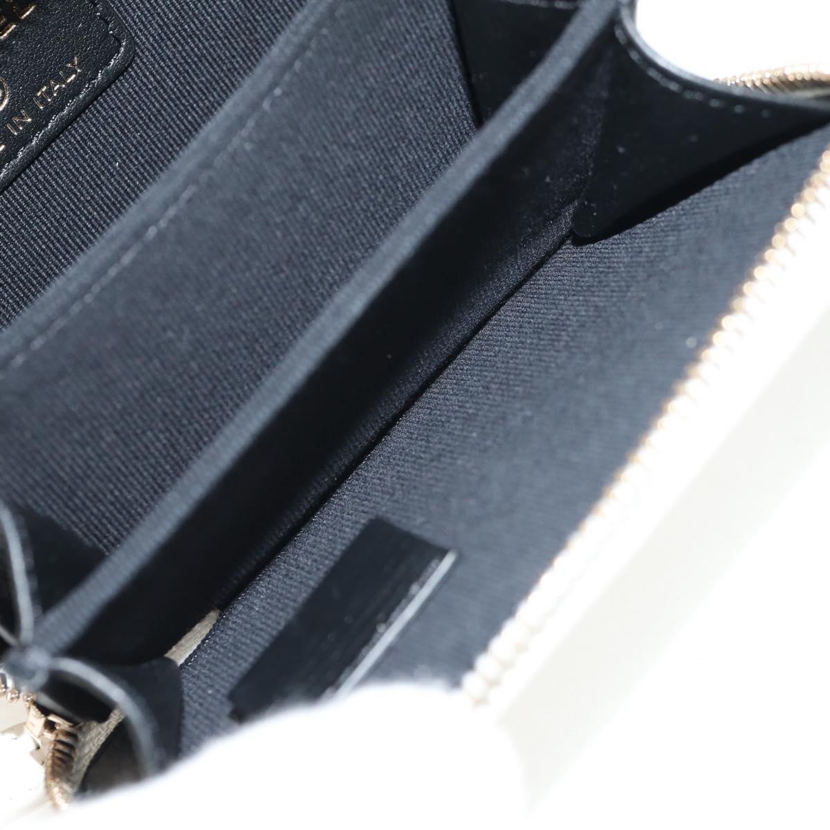 CHANEL Matelasse Chain Shoulder Bag Lamb Skin White Gold CC Auth bs31458SAV