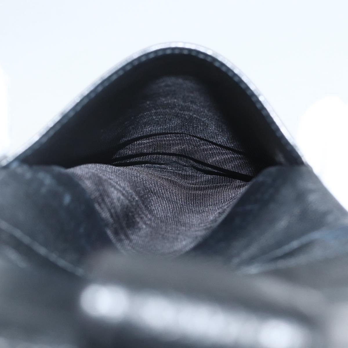 CHANEL Bifold Wallet Caviar Skin Black Gold CC Auth bs31459