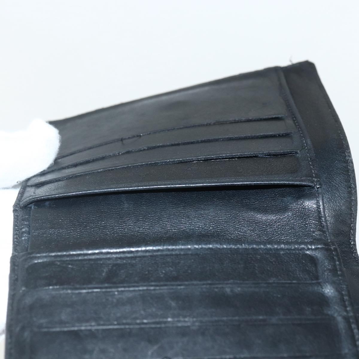 CHANEL Bifold Wallet Caviar Skin Black Gold CC Auth bs31460