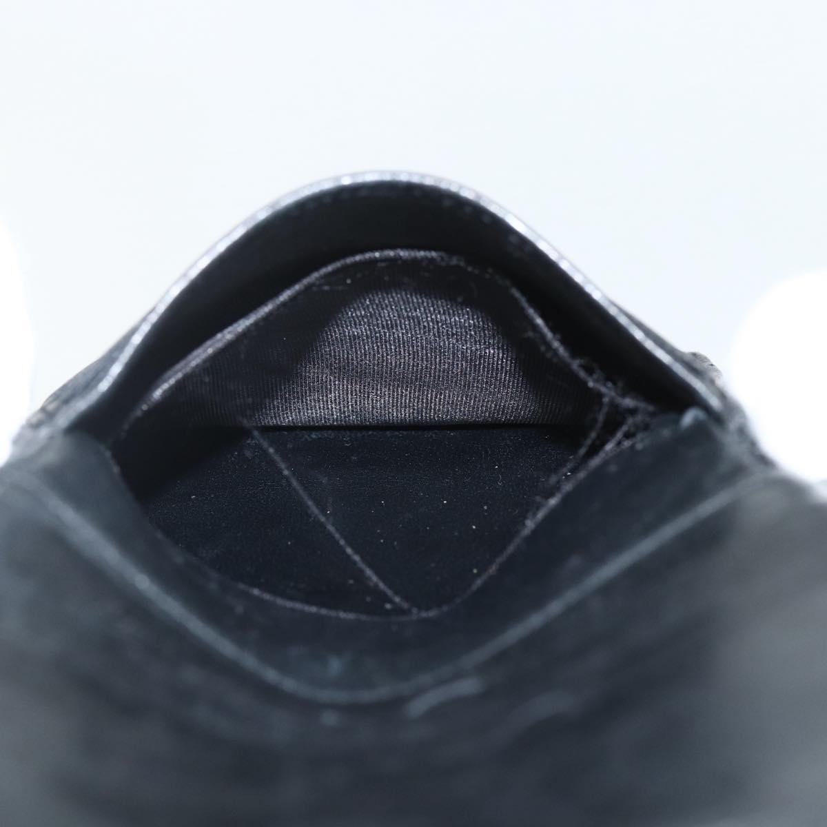 CHANEL Bifold Wallet Caviar Skin Black Gold CC Auth bs31460