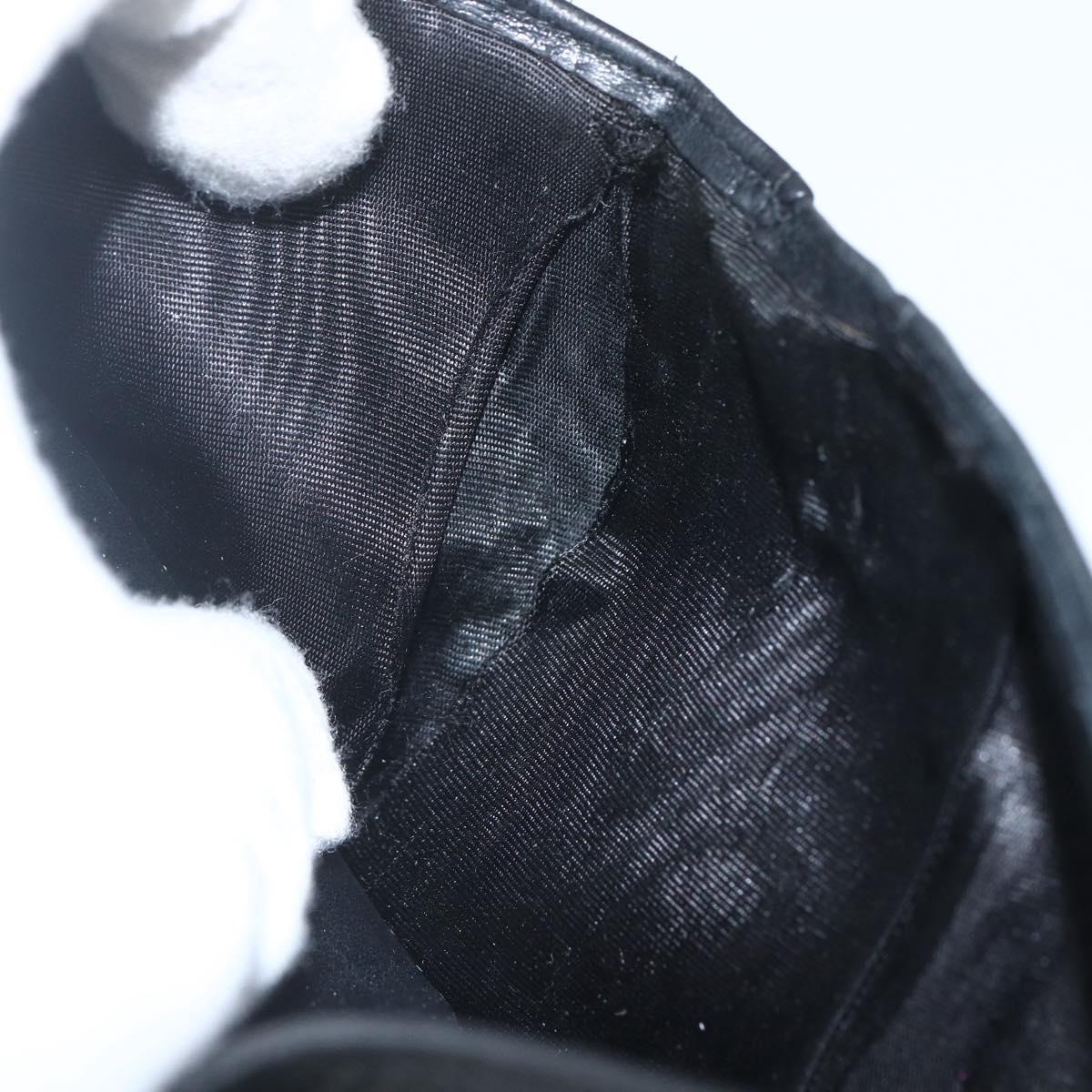 CHANEL Bifold Wallet Caviar Skin Black Gold CC Auth bs31460