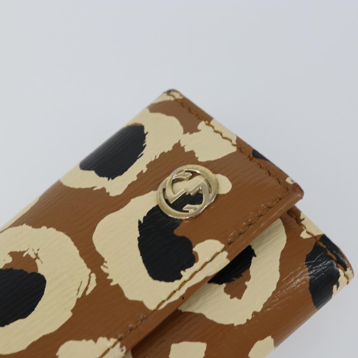 GUCCI Key Case Leather Brown Gold 354499 Auth bs31463