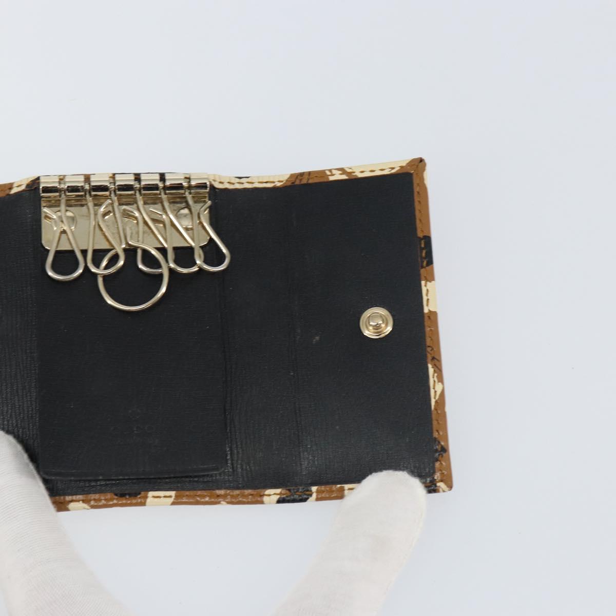 GUCCI Key Case Leather Brown Gold 354499 Auth bs31463
