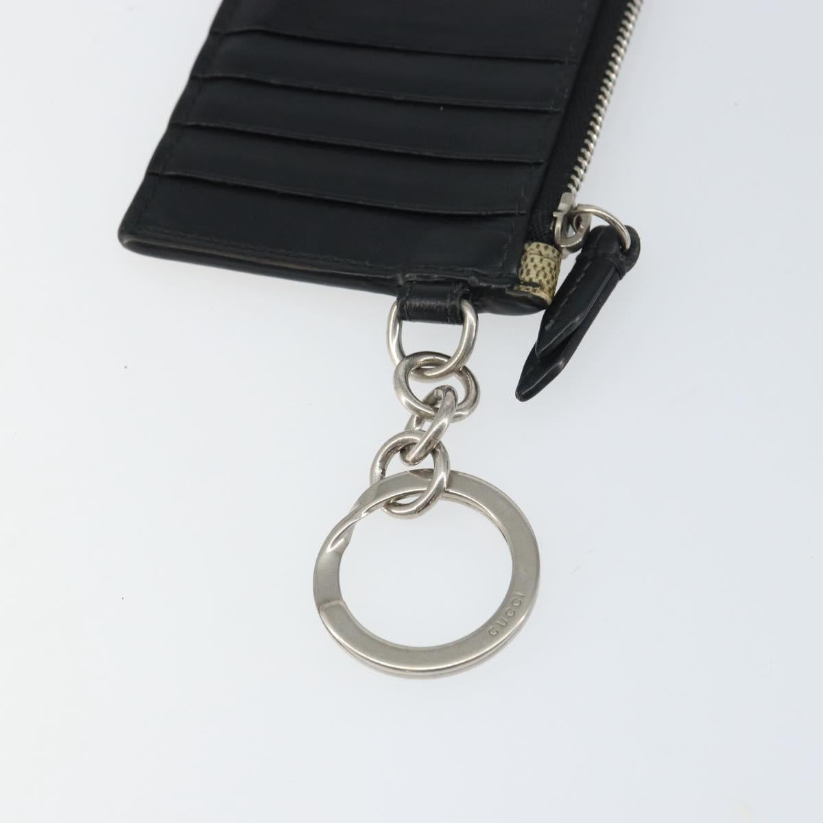 GUCCI GG Supreme Snake Coin Purse PVC Beige Silver Auth bs31464