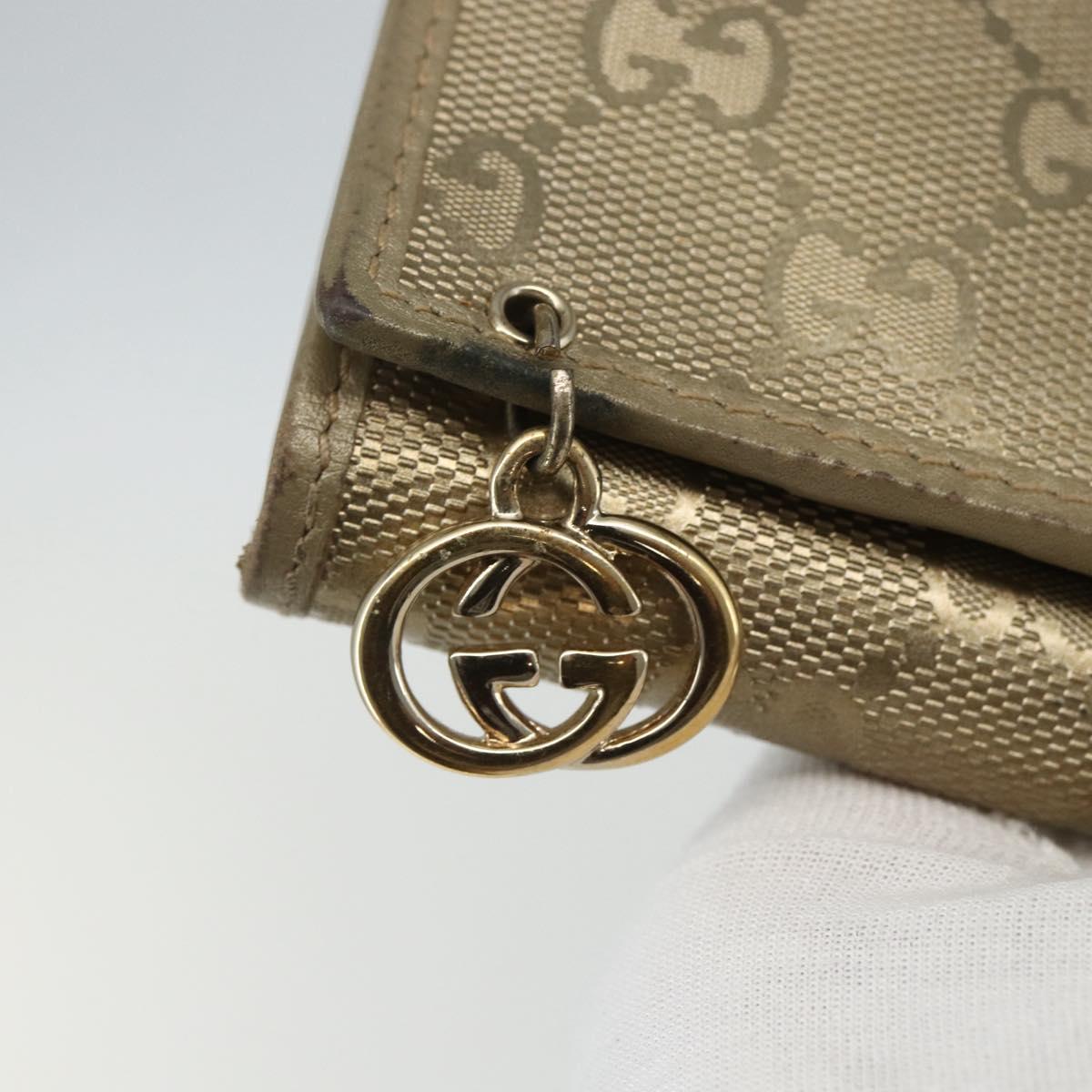 GUCCI GG implementation Long Wallet PVC Gold 224262 Auth bs31465