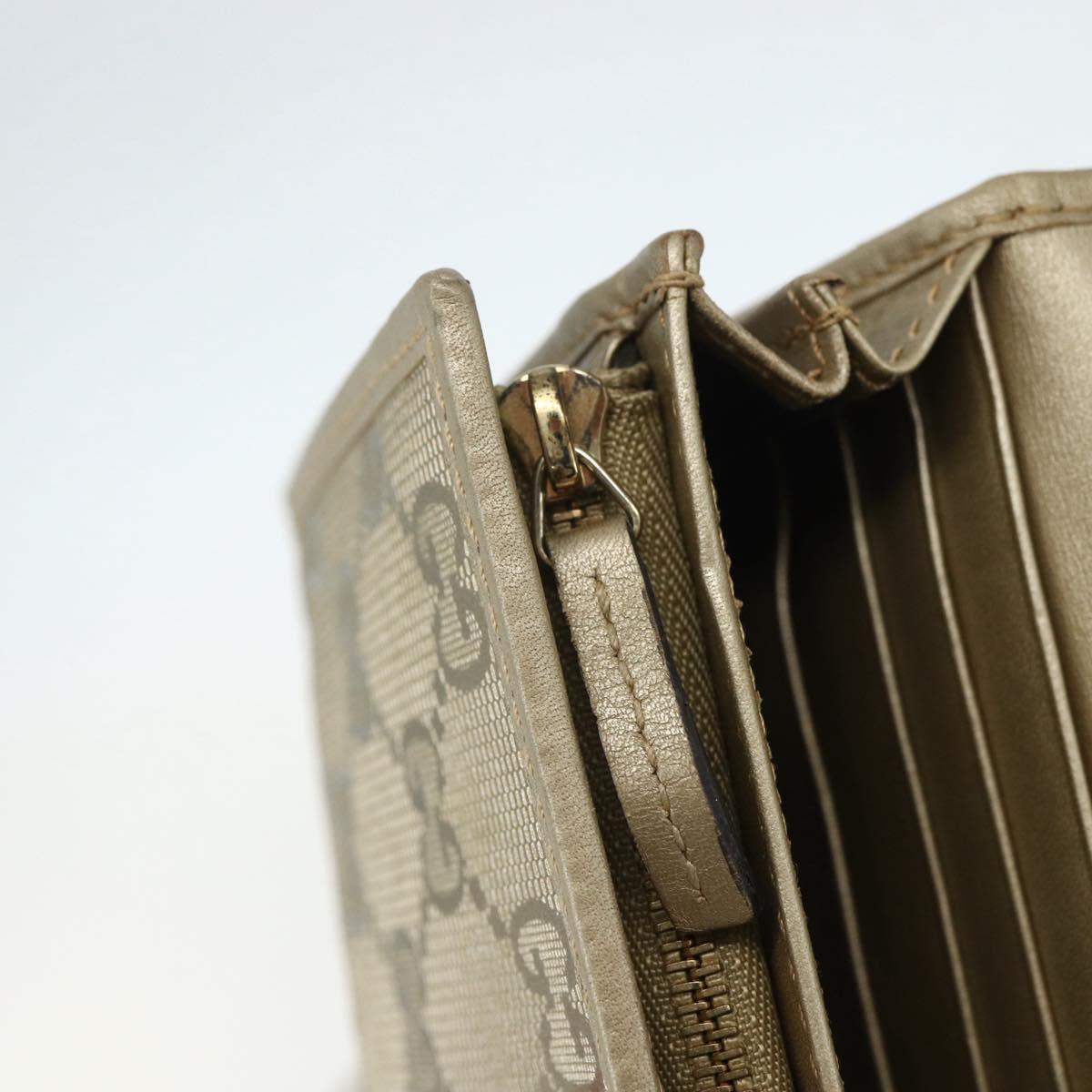 GUCCI GG implementation Long Wallet PVC Gold 224262 Auth bs31465