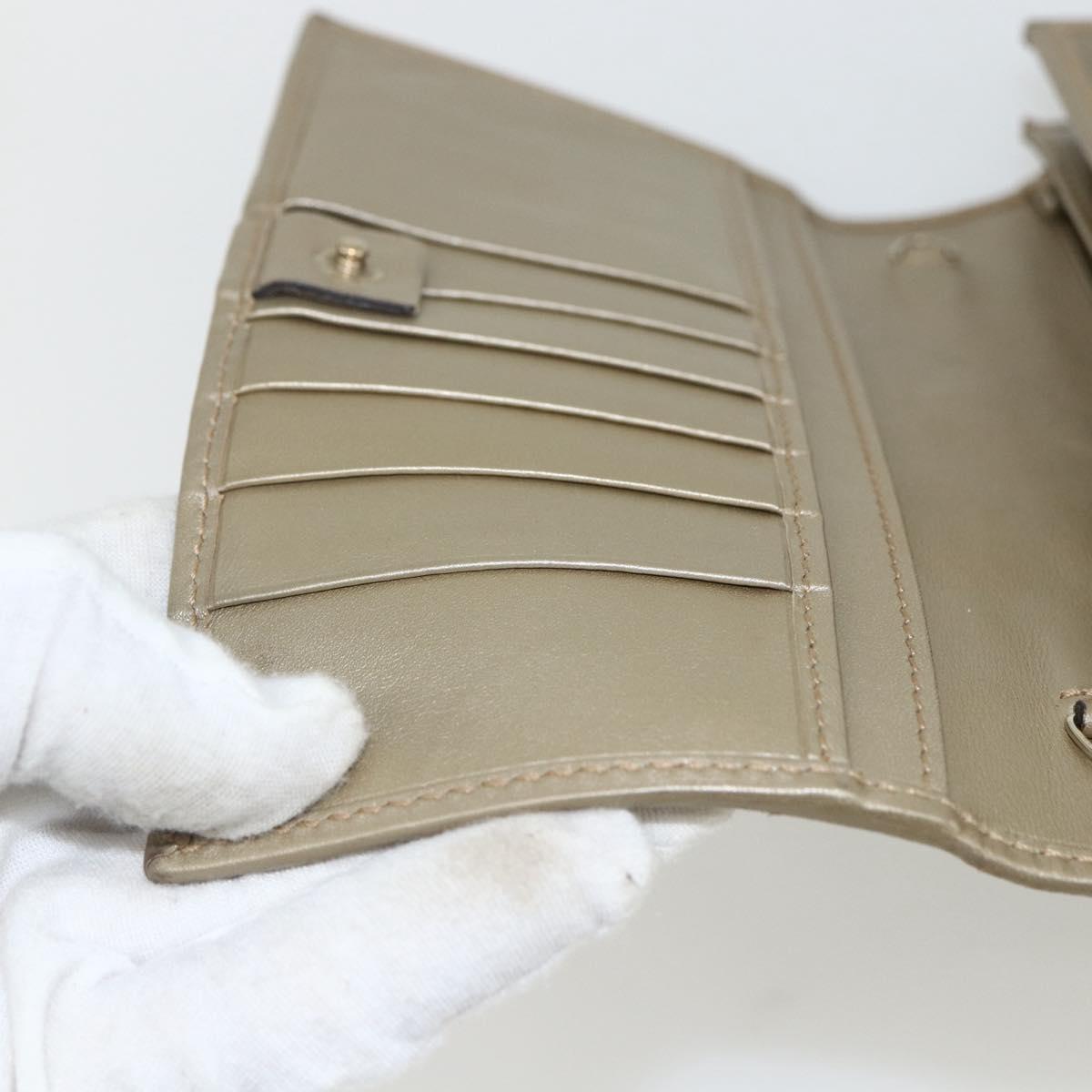 GUCCI GG implementation Long Wallet PVC Gold 224262 Auth bs31465