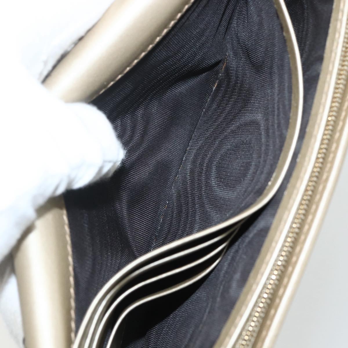 GUCCI GG implementation Long Wallet PVC Gold 224262 Auth bs31465