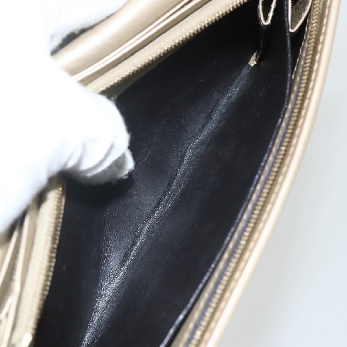 GUCCI GG implementation Long Wallet PVC Gold 224262 Auth bs31465