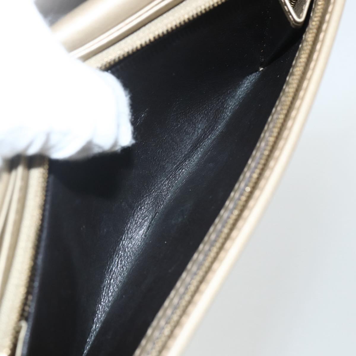 GUCCI GG implementation Long Wallet PVC Gold 224262 Auth bs31465