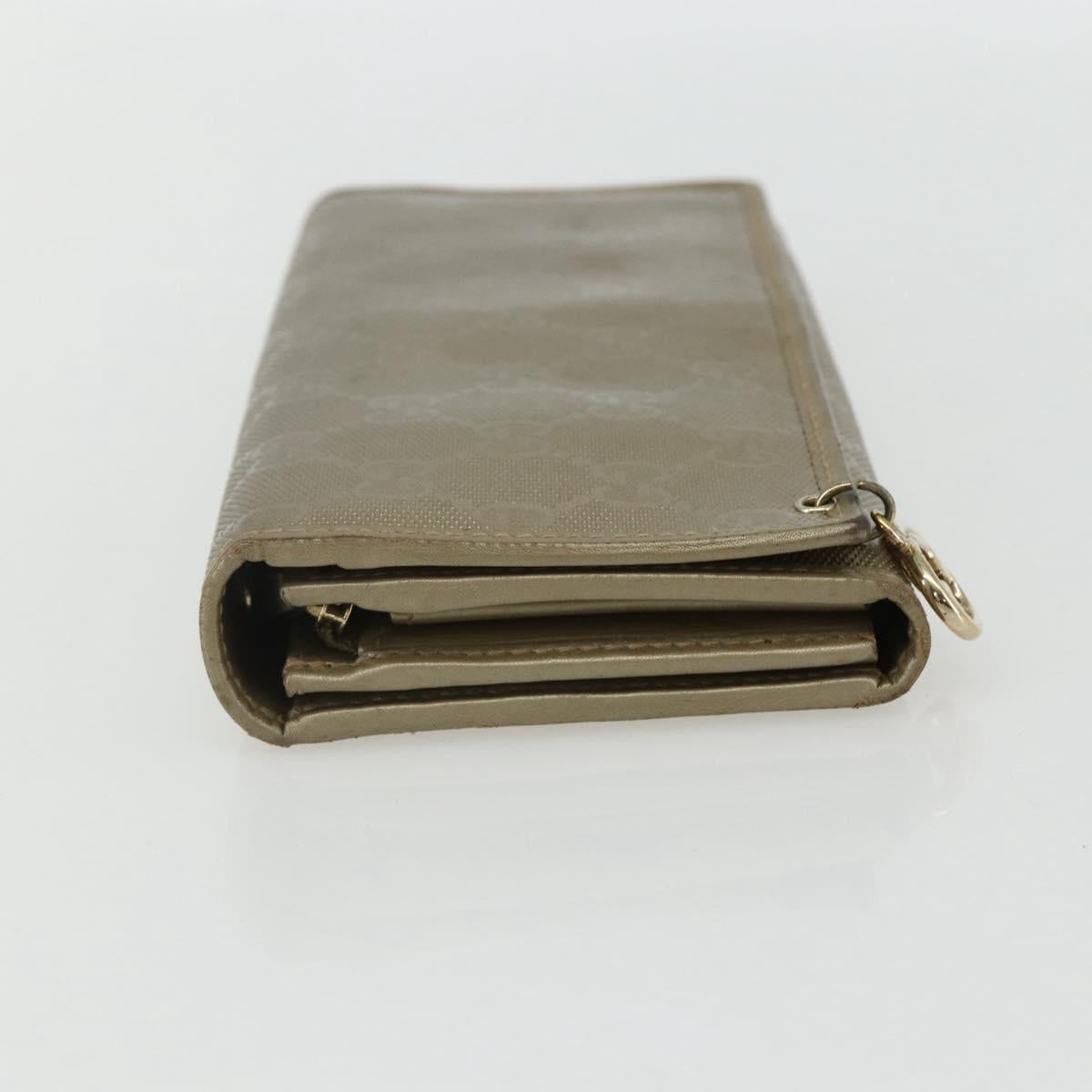 GUCCI GG implementation Long Wallet PVC Gold 224262 Auth bs31465