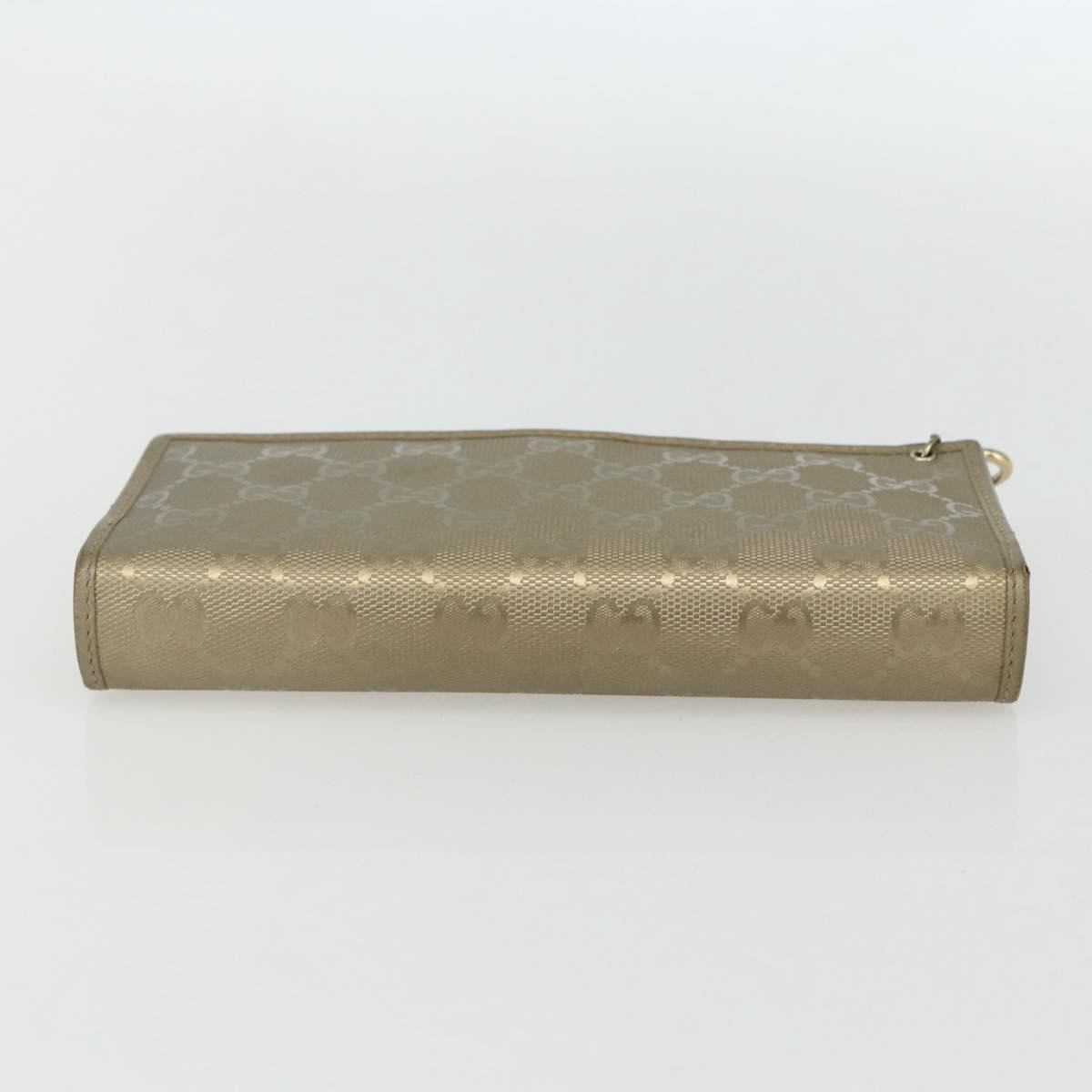 GUCCI GG implementation Long Wallet PVC Gold 224262 Auth bs31465