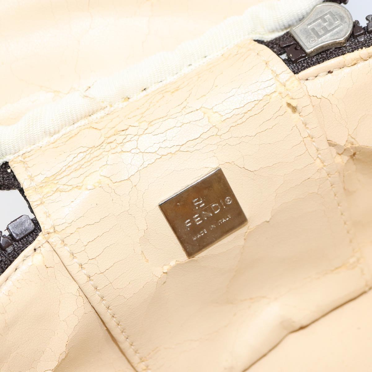 FENDI Zucca Canvas Pouch Pouch Black Brown Auth bs31471