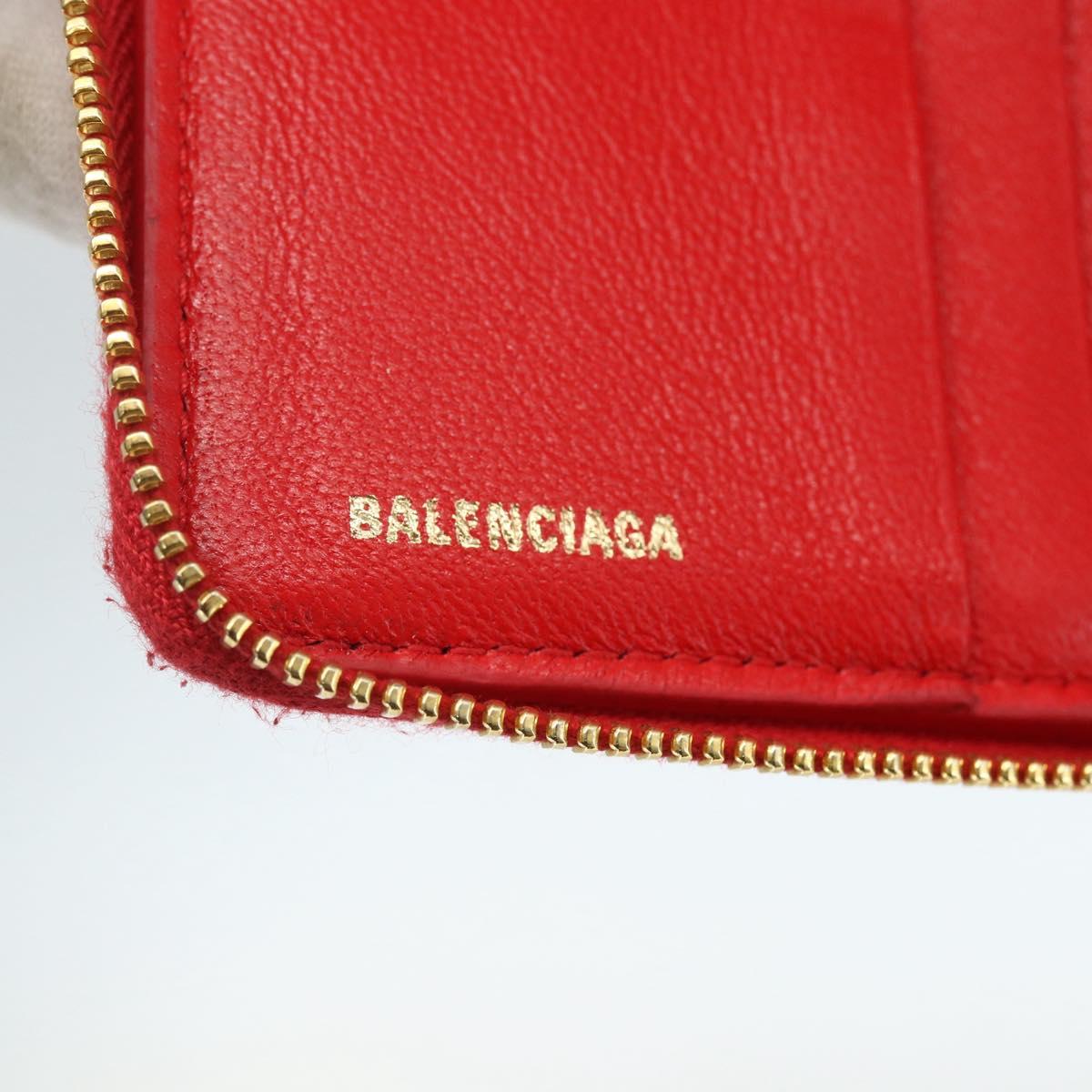BALENCIAGA Long Wallet Enamel Red 553884 Auth bs31472