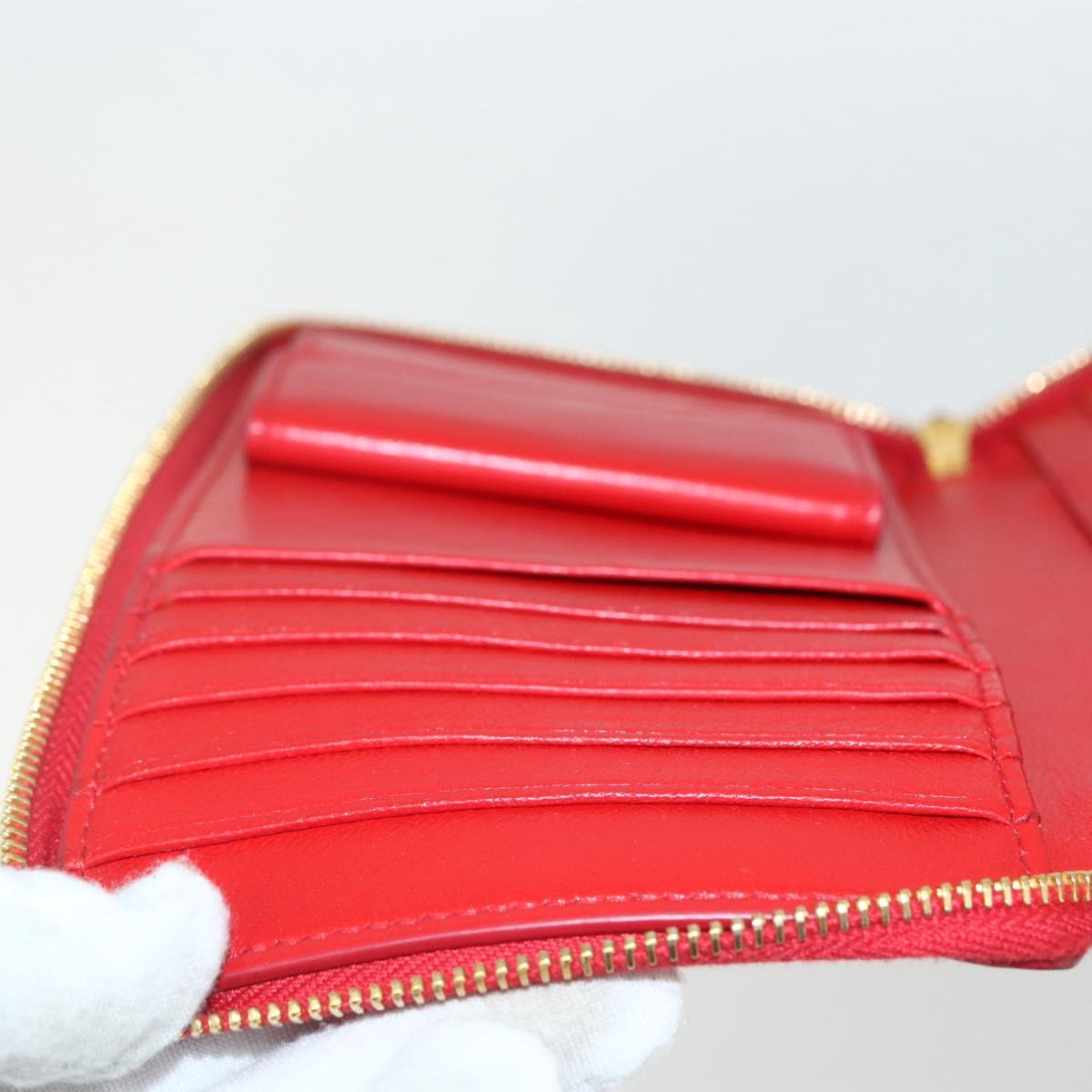 BALENCIAGA Long Wallet Enamel Red 553884 Auth bs31472
