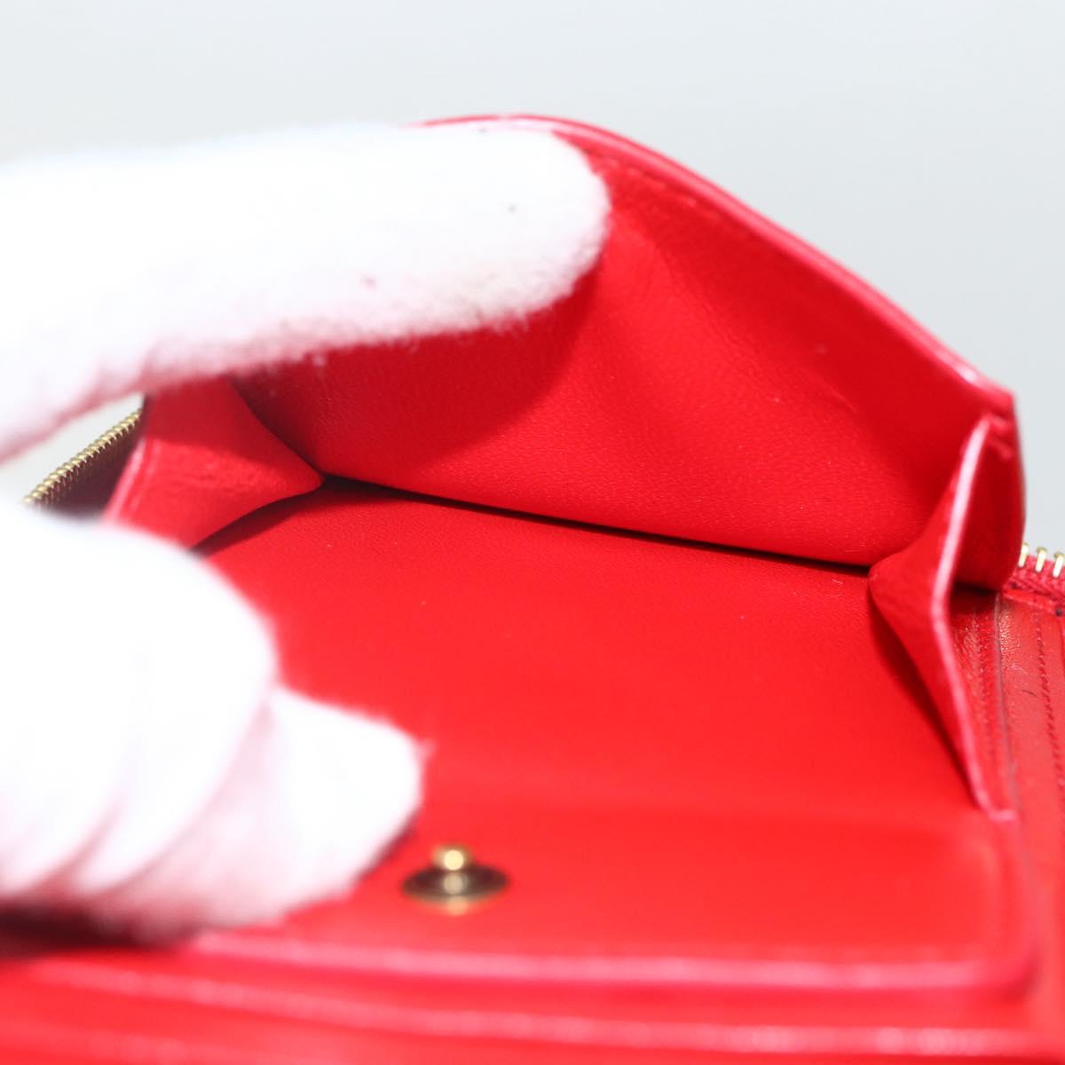 BALENCIAGA Long Wallet Enamel Red 553884 Auth bs31472