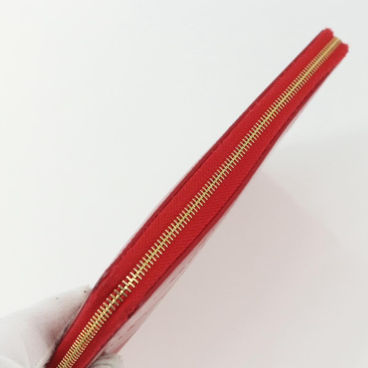 BALENCIAGA Long Wallet Enamel Red 553884 Auth bs31472