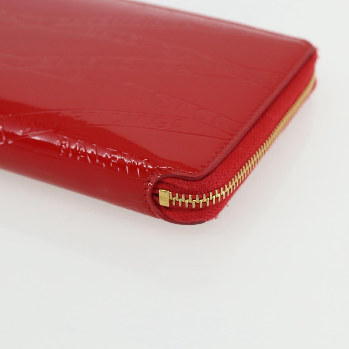 BALENCIAGA Long Wallet Enamel Red 553884 Auth bs31472