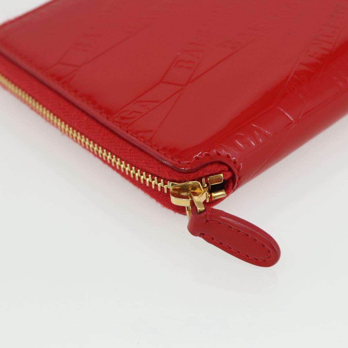 BALENCIAGA Long Wallet Enamel Red 553884 Auth bs31472