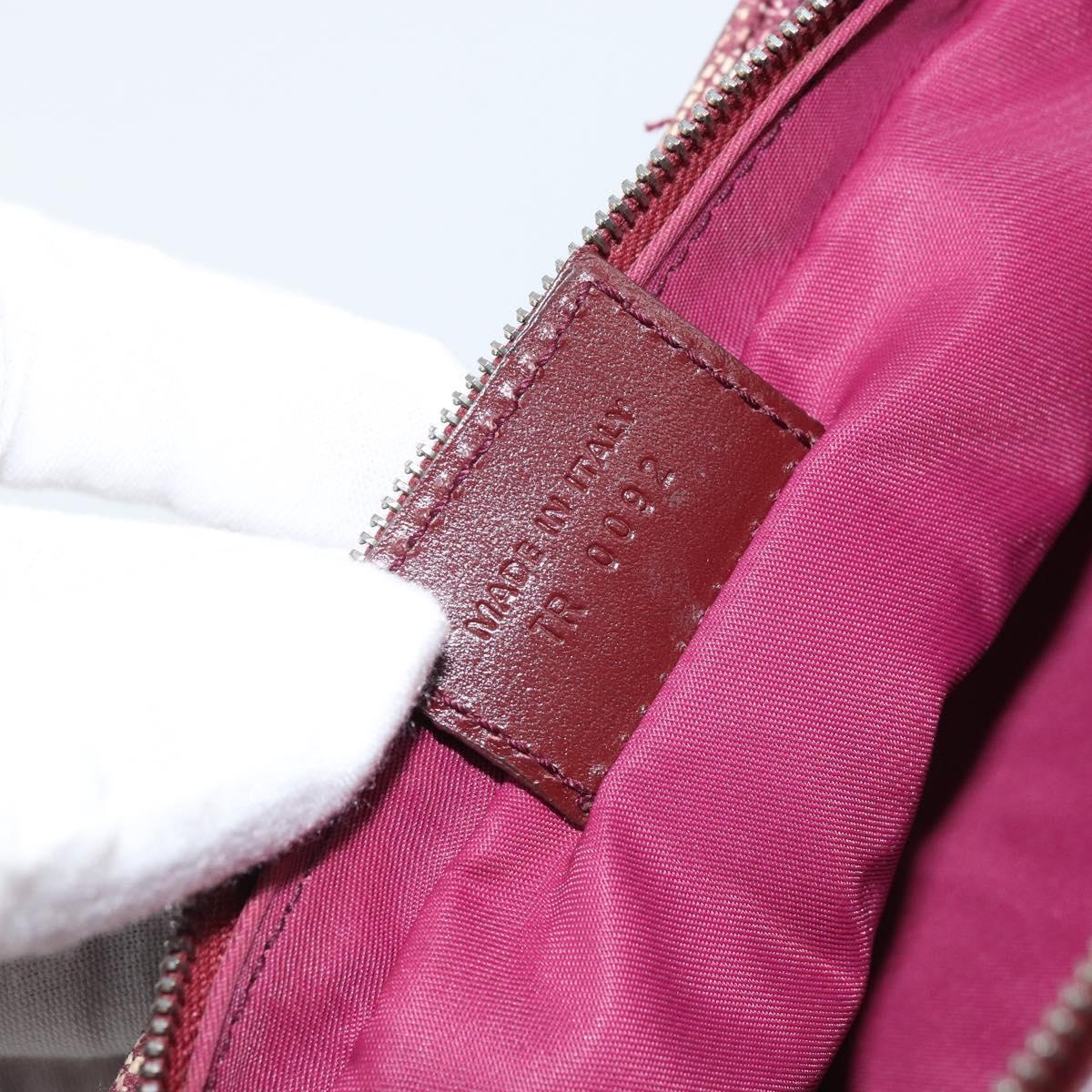 Christian Dior Trotter Canvas Pouch Red Silver Auth bs31473V