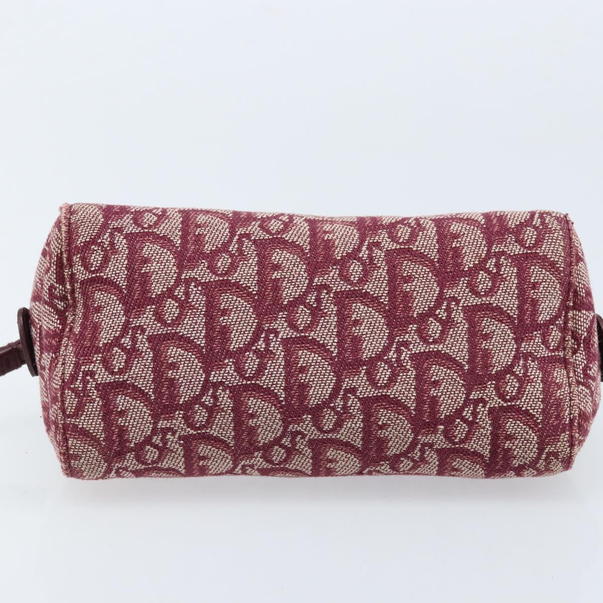 Christian Dior Trotter Canvas Pouch Red Silver Auth bs31473V