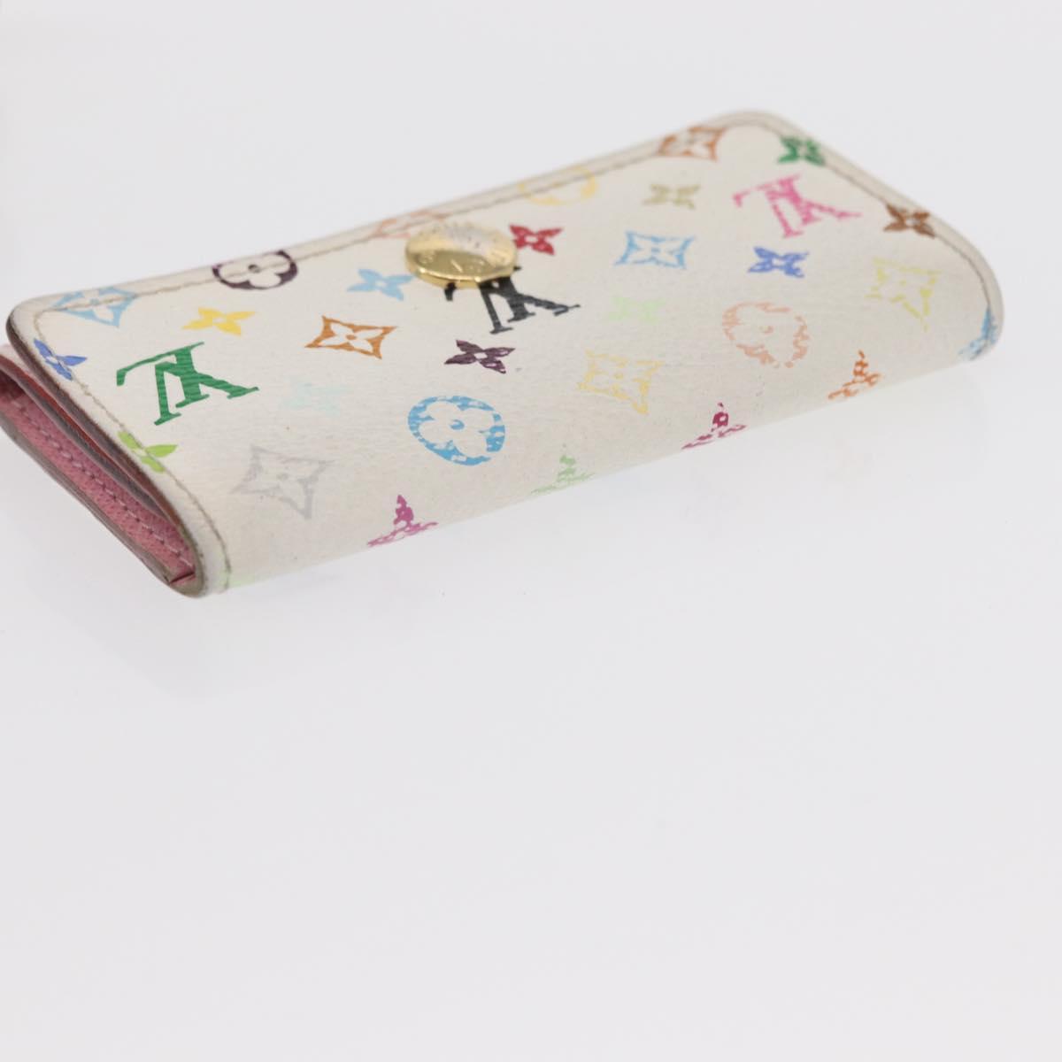 LOUIS VUITTON Monogram Multicolor Key Case 2 Set White LV Auth bs31475