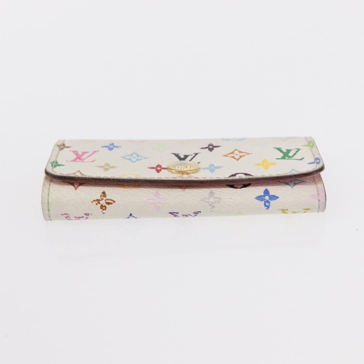 LOUIS VUITTON Monogram Multicolor Key Case 2 Set White LV Auth bs31475