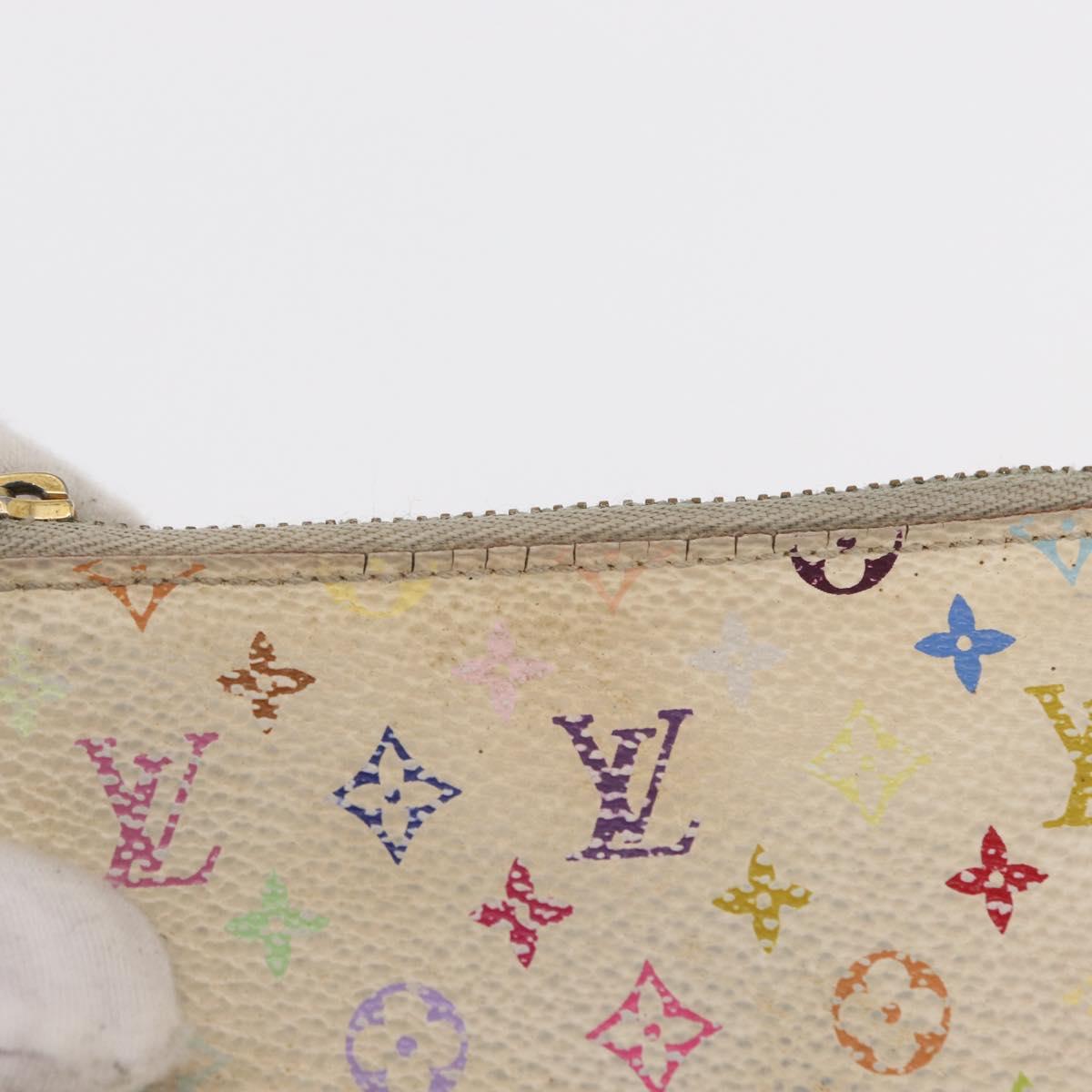 LOUIS VUITTON Monogram Multicolor Key Case 2 Set White LV Auth bs31475