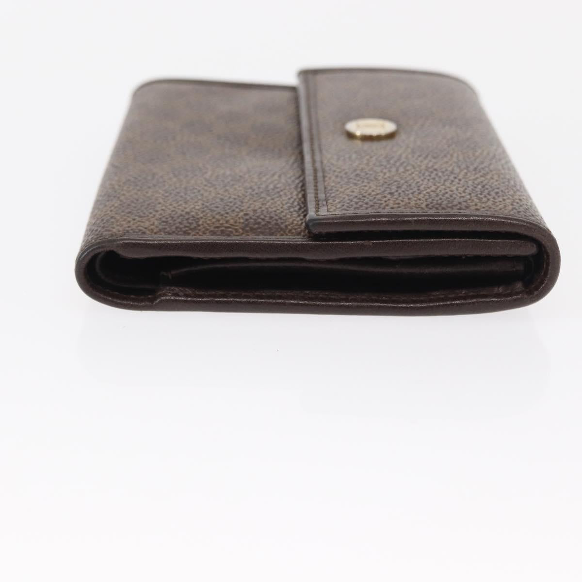 CELINE Macadam Canvas Wallet PVC Canvas 3 Set Brown Beige Auth bs31476