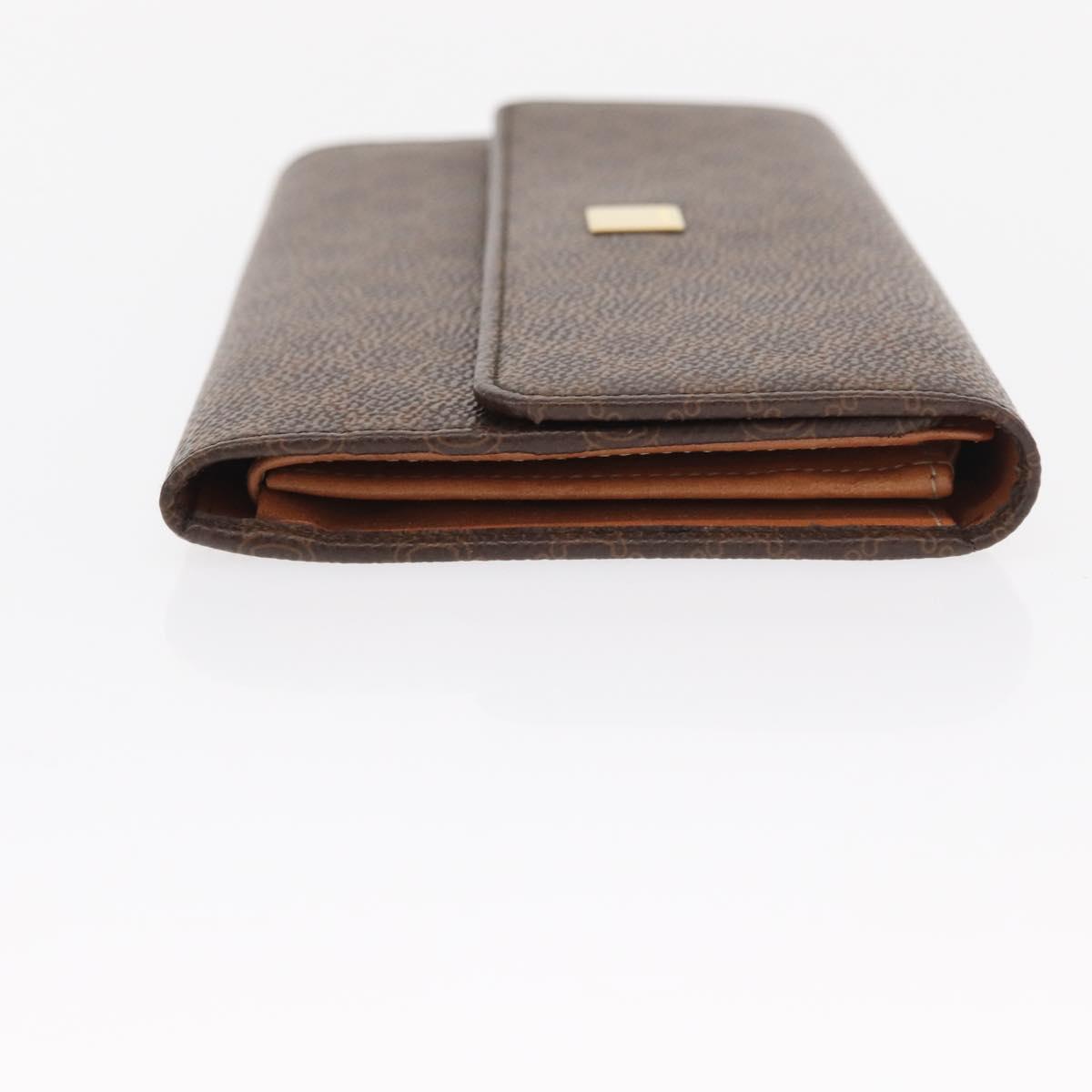 CELINE Macadam Canvas Wallet PVC Canvas 3 Set Brown Beige Auth bs31476