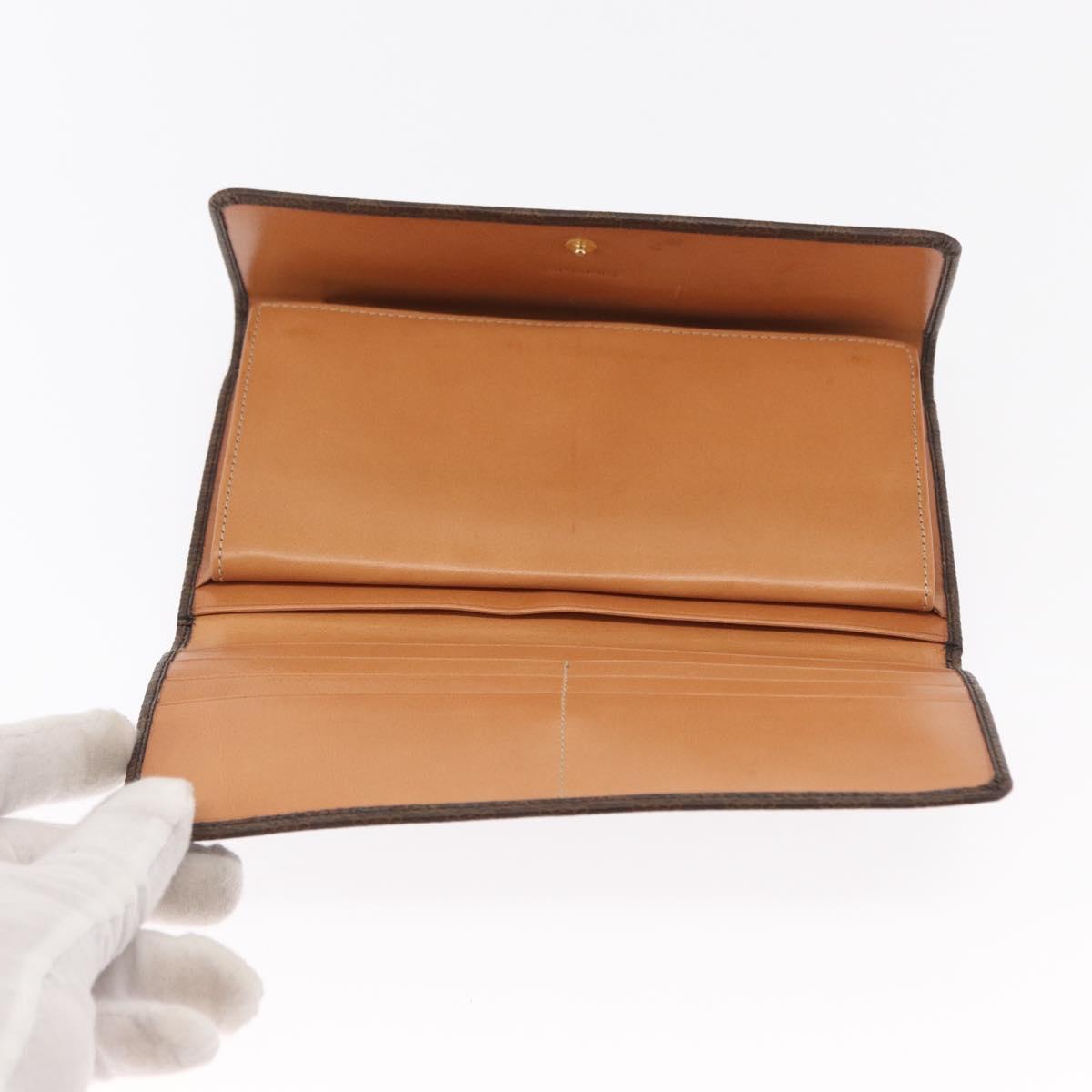 CELINE Macadam Canvas Wallet PVC Canvas 3 Set Brown Beige Auth bs31476