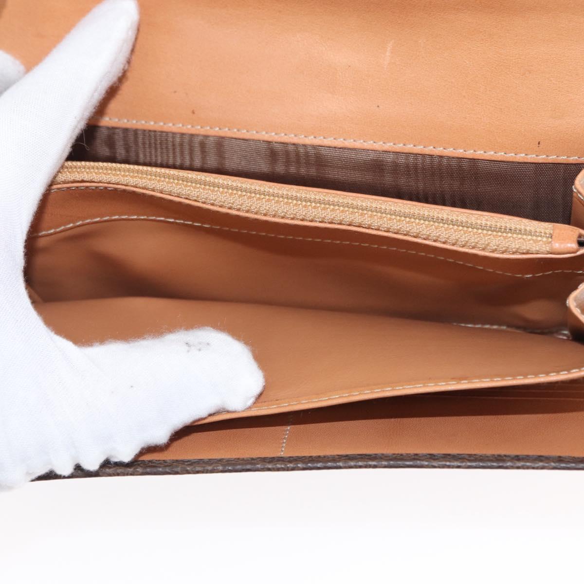 CELINE Macadam Canvas Wallet PVC Canvas 3 Set Brown Beige Auth bs31476