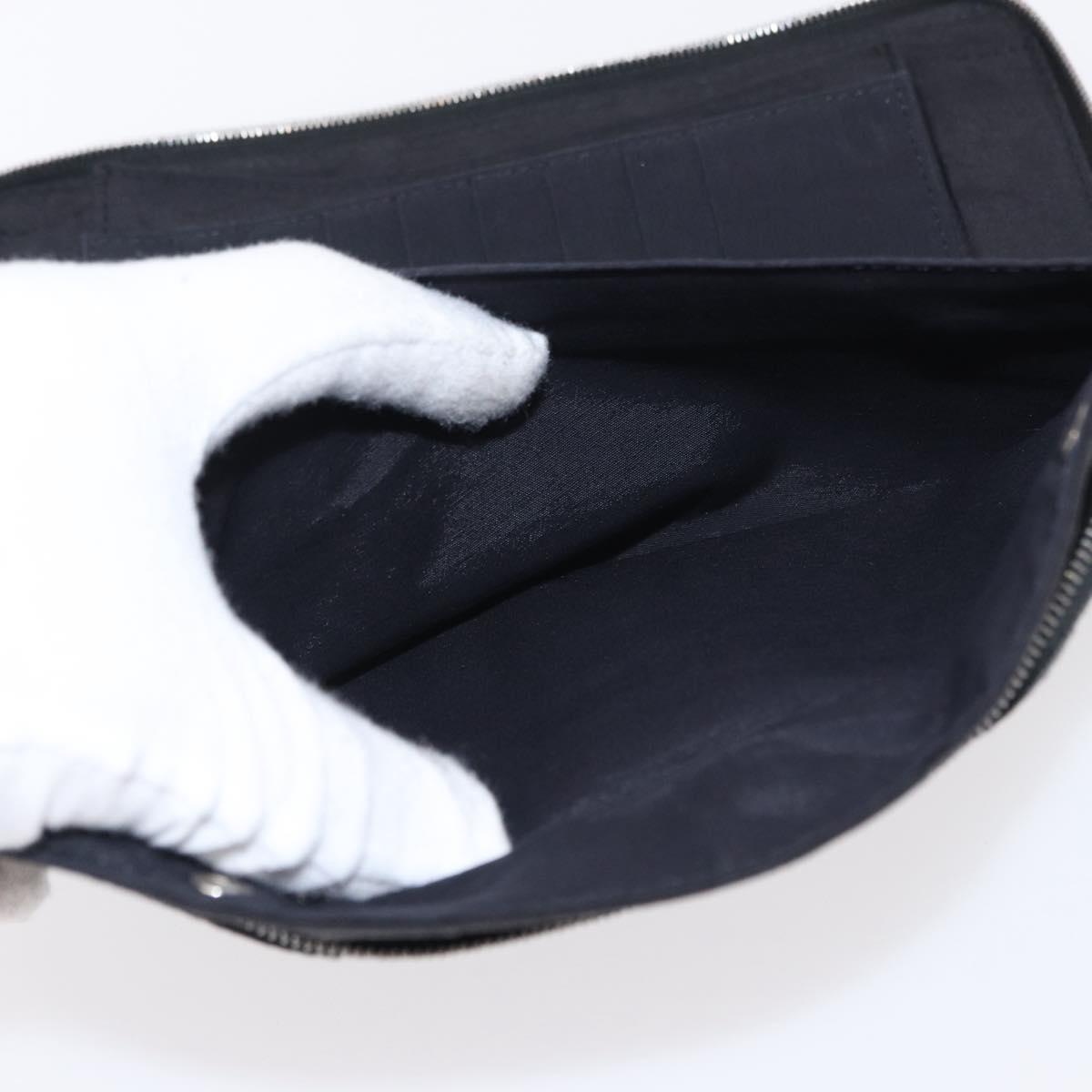 HERMES Wallet Canvas Leather 3 Set Brown Orange gray Auth bs31477