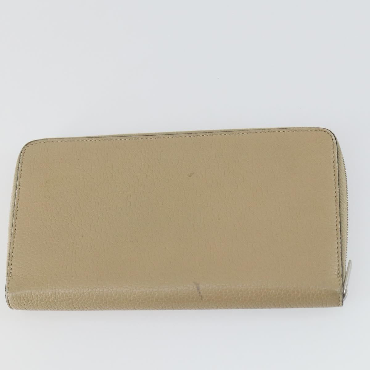 CELINE Wallet Leather 3 Set Gray Beige Auth bs31479