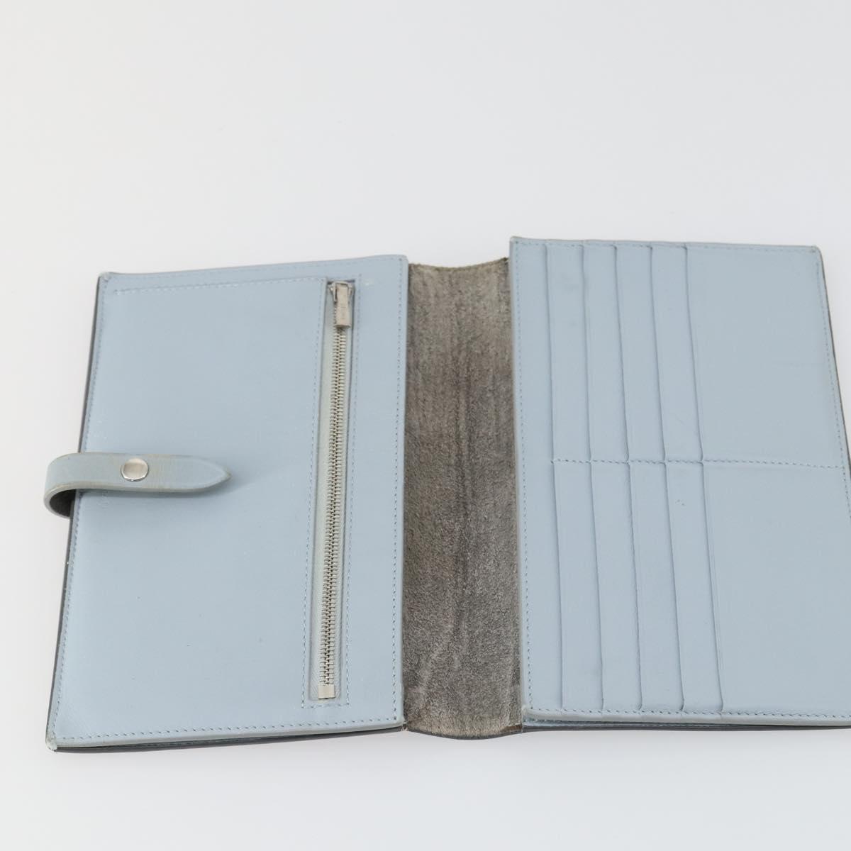 CELINE Wallet Leather 3 Set Gray Beige Auth bs31479