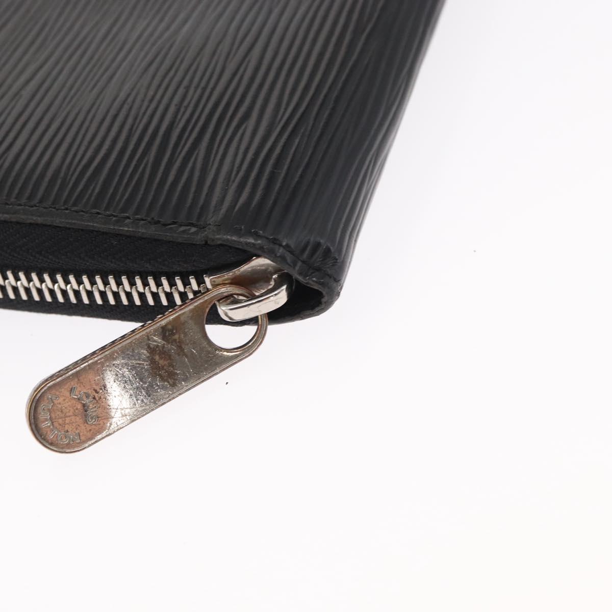 LOUIS VUITTON Epi Wallet Leather 2 Set Black LV Auth bs31483