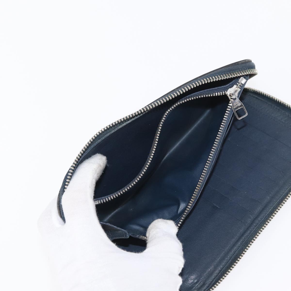 LOUIS VUITTON Epi Wallet Leather 2 Set Black LV Auth bs31483