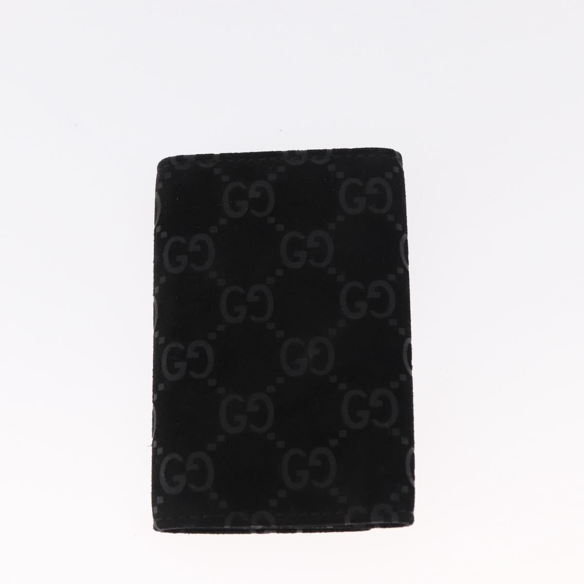 GUCCI GG Canvas Key Case Leather Suede 3 Set Black Pink Auth bs31486